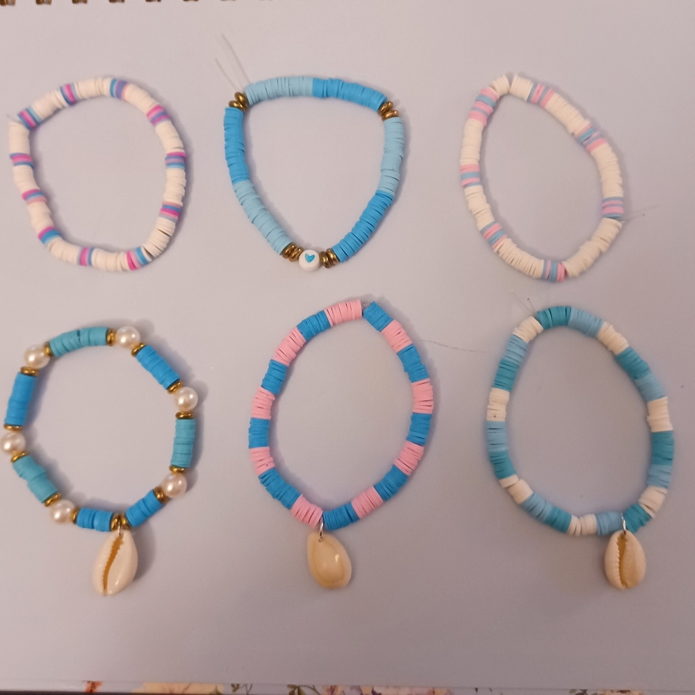 Colorful Summer Clay Bead Bracelets Homemade